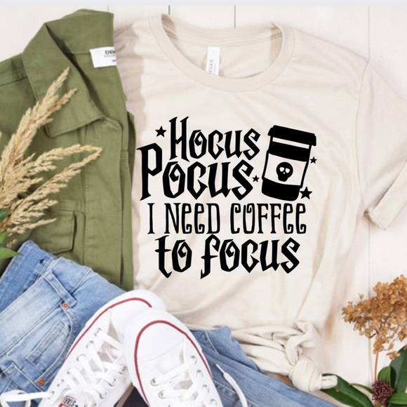 Hocus Pocus Graphic Coffee Shirt S-5X Halloween Coffee lover - Picture 2 of 3